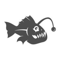 A fish with a hook in its mouth vector