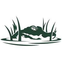 Alligator in the water illustration vector