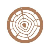 Wooden tree stump icon illustration vector