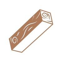 Wooden block icon illustration vector
