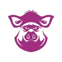 A purple pig head with a big nose vector