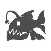 A fish with a hook on its head is shown vector