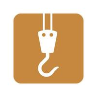 Hook icon on brown background vector
