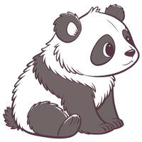 Adorable cartoon baby panda sitting peacefully with a gentle smile and curious eyes perfect for children s illustrations and designs vector