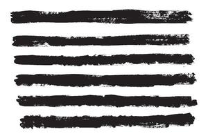 Set of Grunge Black Horizontal Brush Strokes vector