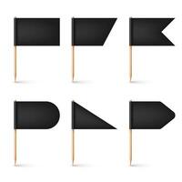Set of black flags in different shapes vector