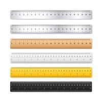 Colorful rulers for measuring dimensions vector