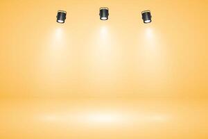 Empty pastel beige studio abstract background with spotlight effect. Product showcase backdrop. Stage lighting. illustration. vector