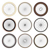 Different bicycle wheel illustrations vector