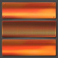 Metallic orange and gold backgrounds vector