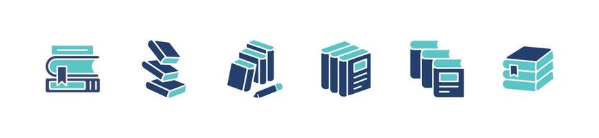 pile of book stack icon set education school library signs school document journal literature symbol illustration vector