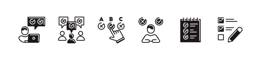 questionnaire select choice survey icon set business solution selection multiple option symbol illustration vector