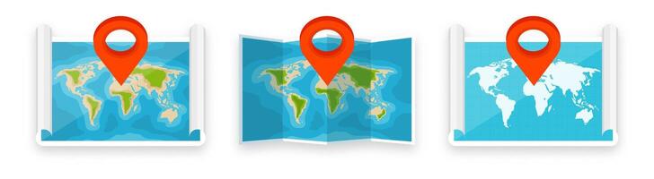 Maps with location markers vector
