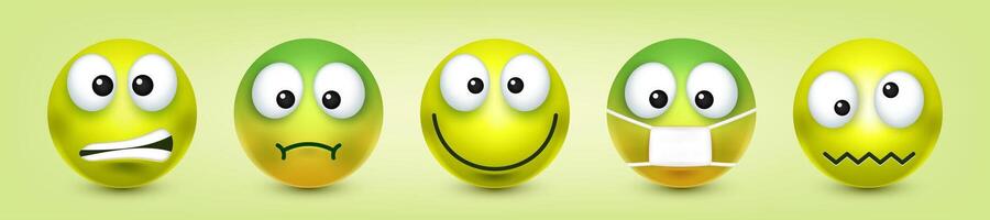 Emoji faces displaying various emotions vector