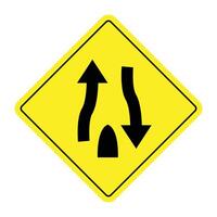 Warning for The End of a Divided Road The Illustration vector