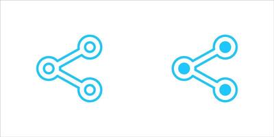 share fill and outline icon set isolated vector