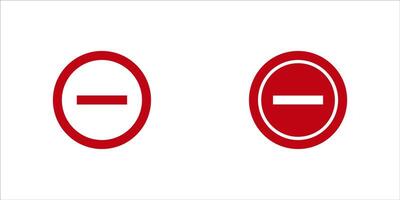 Minus icon Outline sign symbol set, illustrasi. vector