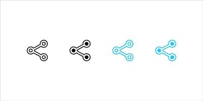 share fill and outline icon set isolated illustration, eps 10 vector