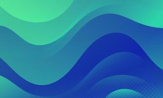 Abstract blue and green wave background vector