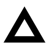 A black and white triangle with a white background vector