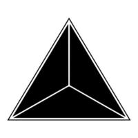 A black and white triangle with a white outline vector