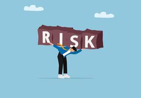 Person carrying risk block illustration vector