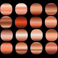 Collection of bronze metallic gradient illustration. Elegant collection of bronze gradients. vector