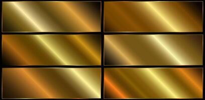 Collection of golden gradients. gold metal. vector