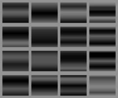 collection of black gradient illustrations for backgrounds, cover, frame, ribbon, banner, coin, label, flyer, card. vector