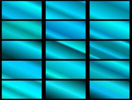 Collection of colorful gradients with shiny metallic texture.Blue gradient for design of covers, banners, posters. vector