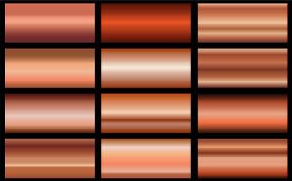 Bronze gradients set. Metallic bronze gradients. Elegant collection of bronze gradients.. Elegant collection of bronze gradients. vector