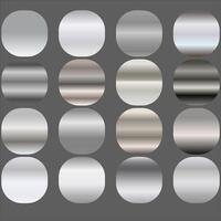 chrome metallic gradient.Silver collection. Dishes with a shiny silver effect. Big set of luxurious silver gradients. illustration vector