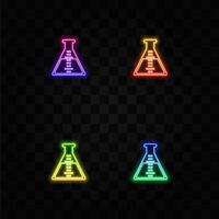 laboratory, flask, chemistry, science, experiment, neon style. illustration vector