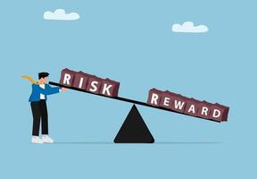 Person balancing risk and reward vector