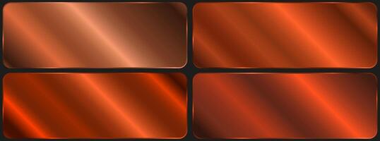 set of metallic gradients. A set of precious squares. Metal elements for creating creative designs for applications and websites. vector