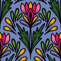 250615 colorful line floral scribble seamless background vector