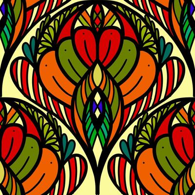 250617 colorful floral scribble seamless background