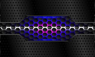 250503 Hexagonal abstract metal background with light vector