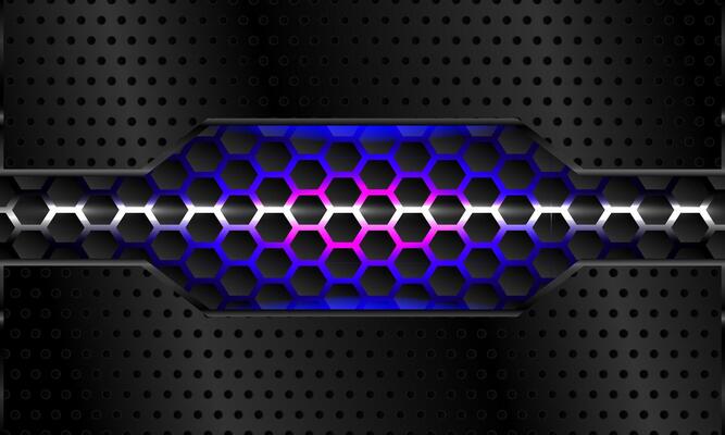 250503 Hexagonal abstract metal background with light