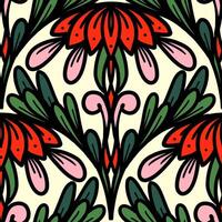 250604 colorful floral scribble seamless background vector