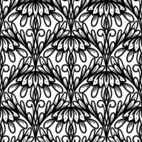 250603 black and white line floral seamless background vector