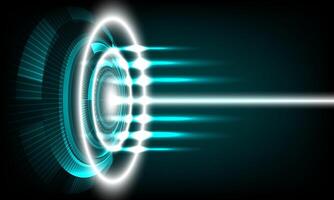 25030104 glowing circle circuit on green background vector