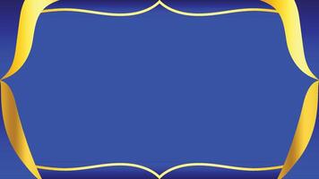 Elegant Blue Background Design with Golden Frame and Decorative Border Elements vector