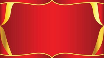 Elegant Red Background with Gold Accents and Curved Decorative Edges vector