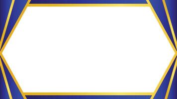 Abstract Blue and Gold Geometric Border with White Center for Text vector