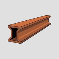Flat Illustration of a Horizontal Steel Beam vector