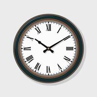 Flat Illustration of a Wall Clock with Framed Artwork vector