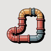 Flat Illustration of an Industrial Pipe Network vector