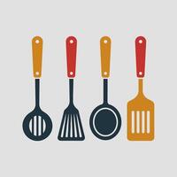 Flat Design of a Complete Kitchen Utensil Set vector