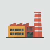 Stylized Manufacturing Plant with Chimneys vector